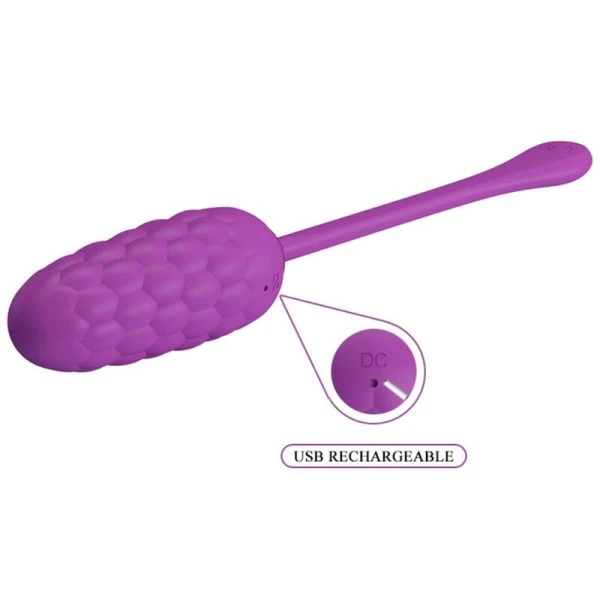 Pretty Love Vibro-Ei met 12 functies, paars, oplaadbaar
