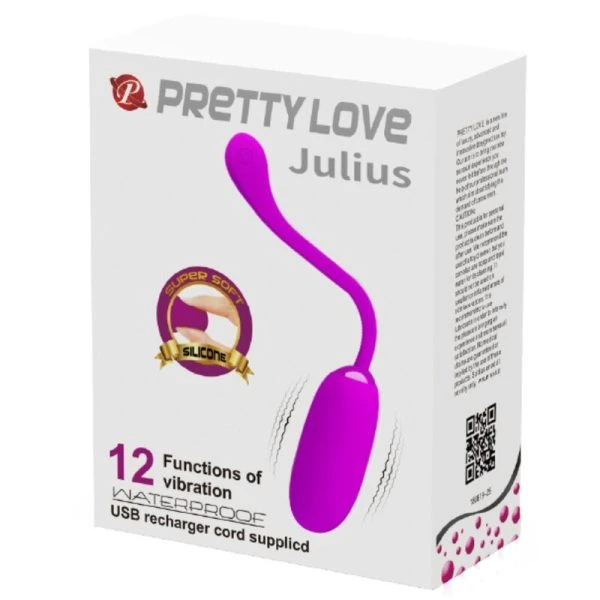 Pretty Love Julius vibratie-ei waterdicht USB oplaadbaar paars