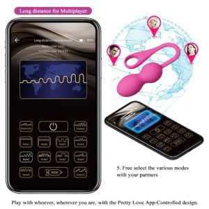 Pretty Love Elvira Pink oplaadbare vibrerende balletjes met app-bediening Pretty Love Elvira Pink oplaadbare vibrerende balletjes met app-bediening - Afbeelding 13