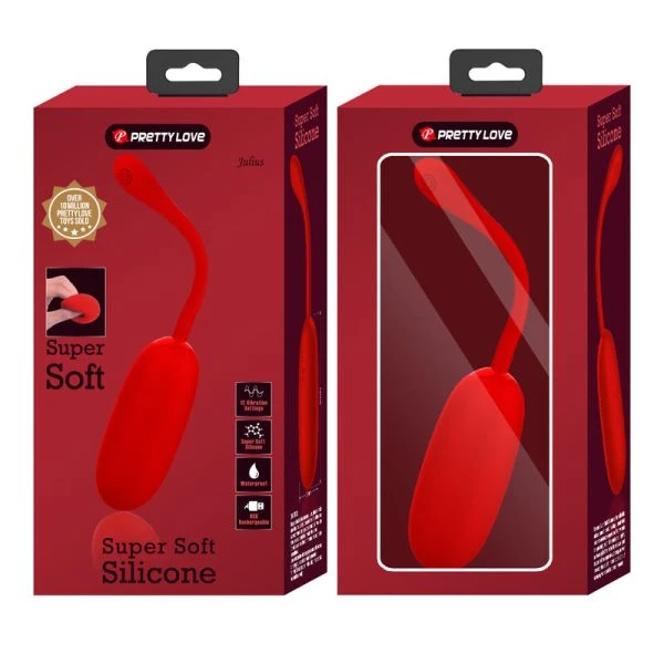 Pretty Love Vibro-Ei Julius wasserdicht rot mit 12 Funktionen
