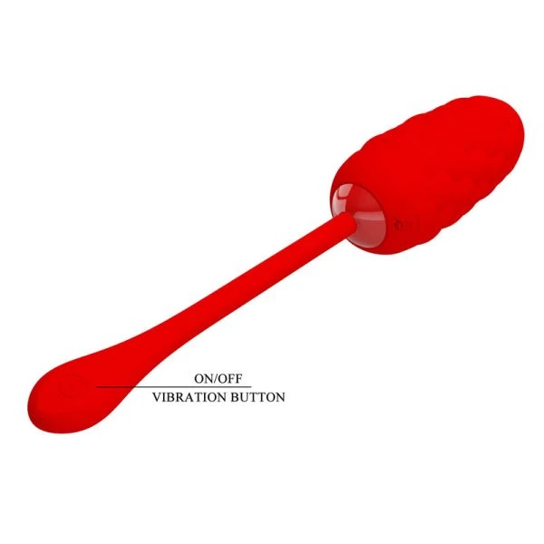 Pretty Love Vibro-Ei met 12 functies, rood, oplaadbaar