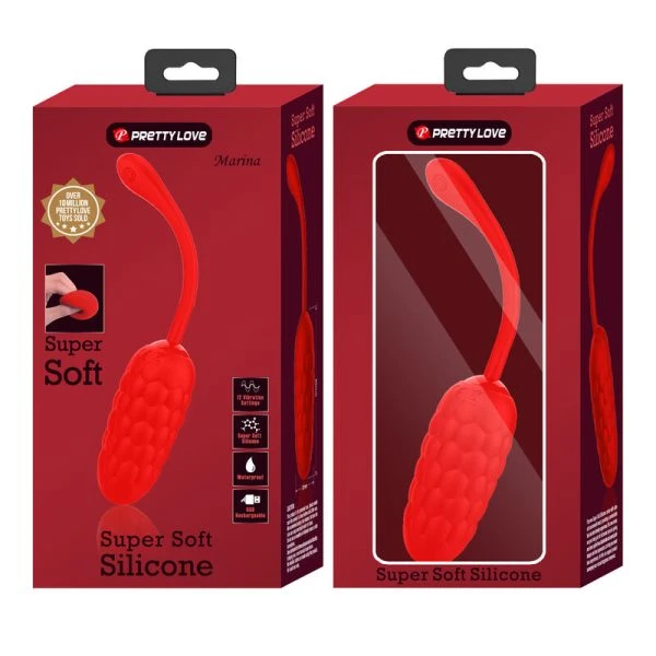 Pretty Love Vibro-Ei met 12 functies, rood, oplaadbaar