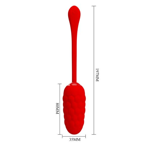 Pretty Love Vibro-Ei met 12 functies, rood, oplaadbaar