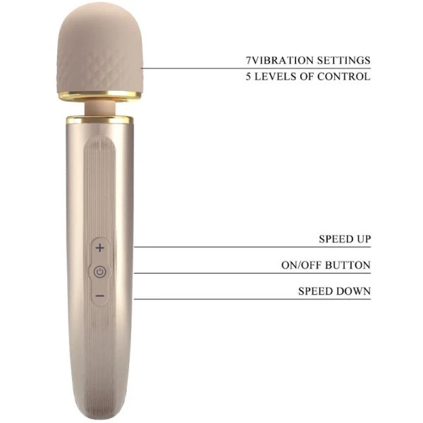 Pretty Love Massager Vibrator met 7 standen en superstarke motor Champagne Pretty Love Massager Vibrator met 7 standen en superstarke motor Champagne