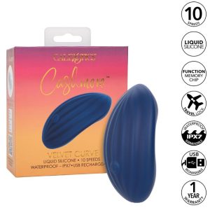 Calexotics Cashmere Velvet Curve Vibrator met ribbels, blauw Calexotics Cashmere Velvet Curve Vibrator met ribbels, blauw - Afbeelding 1