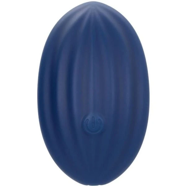 Calexotics Cashmere Velvet Curve Vibrator met ribbels, blauw