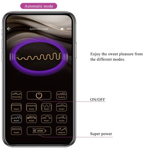 Pretty Love Abner App-Vibrator Ei Lilac met Bluetooth