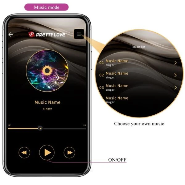 Pretty Love Abner App-Vibrator Ei Lilac met Bluetooth