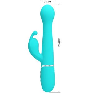Pretty Love Rabbit Vibrator 3 in 1 Multifunctionele vibrator met clitorisstimulator, aquagroen Pretty Love Rabbit Vibrator 3 in 1 Multifunctionele vibrator met clitorisstimulator, aquagroen - Afbeelding 7