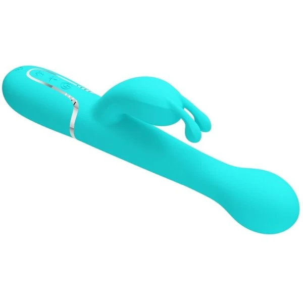 Pretty Love Rabbit Vibrator 3 in 1 Multifunctionele vibrator met clitorisstimulator, aquagroen