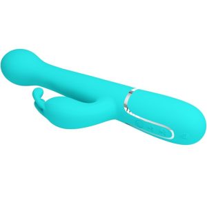 Pretty Love Rabbit Vibrator 3 in 1 Multifunctionele vibrator met clitorisstimulator, aquagroen Pretty Love Rabbit Vibrator 3 in 1 Multifunctionele vibrator met clitorisstimulator, aquagroen - Afbeelding 3