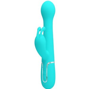 Pretty Love Rabbit Vibrator 3 in 1 Multifunctionele vibrator met clitorisstimulator, aquagroen Pretty Love Rabbit Vibrator 3 in 1 Multifunctionele vibrator met clitorisstimulator, aquagroen - Afbeelding 1