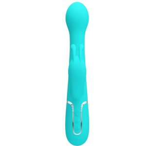 Pretty Love Rabbit Vibrator 3 in 1 Multifunctionele vibrator met clitorisstimulator, aquagroen Pretty Love Rabbit Vibrator 3 in 1 Multifunctionele vibrator met clitorisstimulator, aquagroen - Afbeelding 2