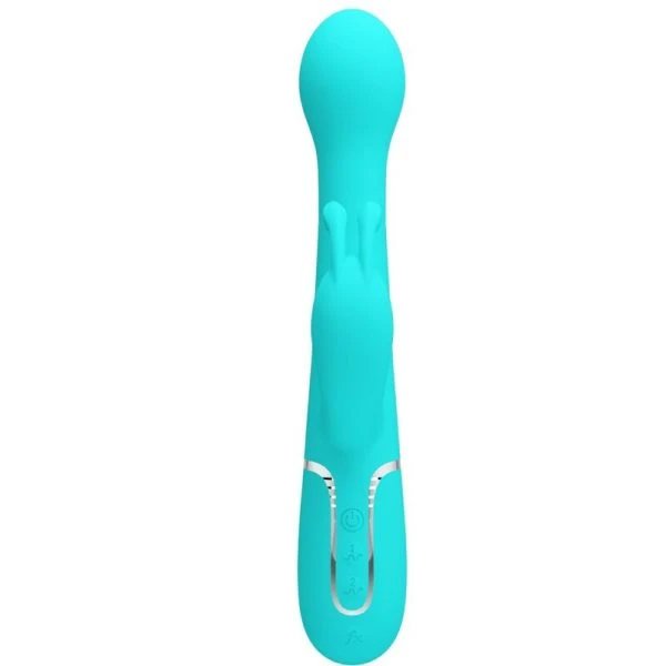 Pretty Love Rabbit Vibrator 3 in 1 Multifunctionele vibrator met clitorisstimulator, aquagroen