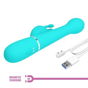 Pretty Love Rabbit Vibrator 3 in 1 Multifunctionele vibrator met clitorisstimulator, aquagroen Pretty Love Rabbit Vibrator 3 in 1 Multifunctionele vibrator met clitorisstimulator, aquagroen - Afbeelding 9