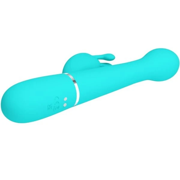 Pretty Love Rabbit Vibrator 3 in 1 Multifunctionele vibrator met clitorisstimulator, aquagroen