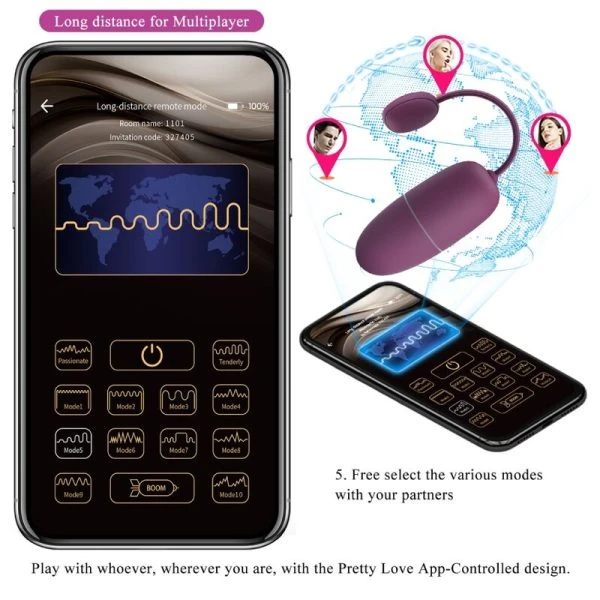 Pretty Love App-gesteuertes Vibrations-Ei Nymph Lila