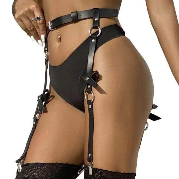 Subblime Lederketten-Beinharness Schwarz One Size