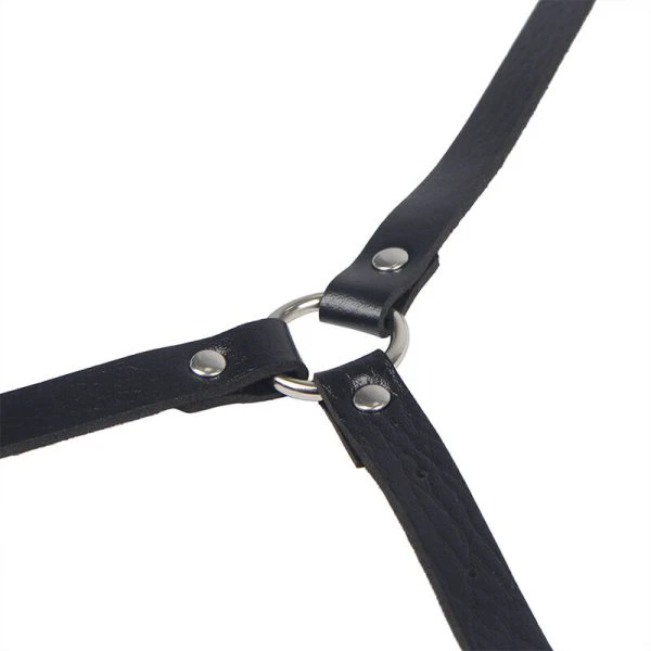 Subblime Leder-Körperharness mit Kettendetails schwarz