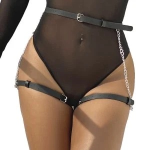 Subblime Leren Kettingsingordel Harness zwart, één maat