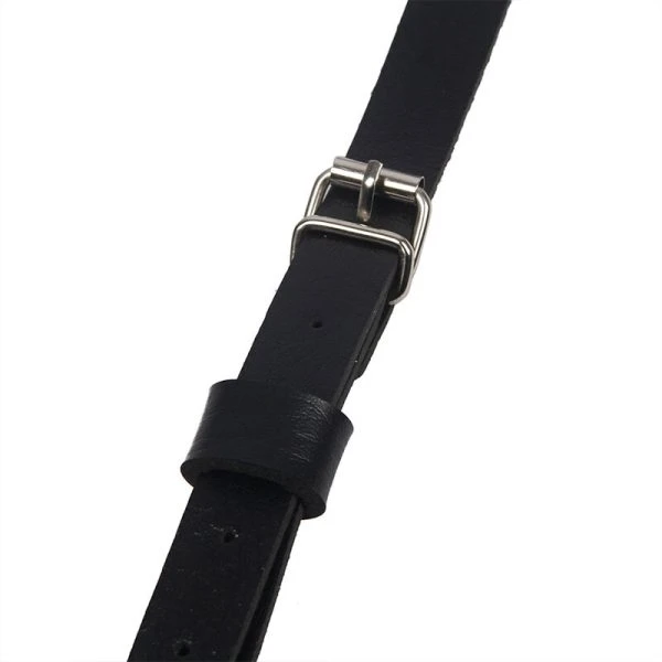 Subblime Lederen Borsttuig met Ring, Zwart
