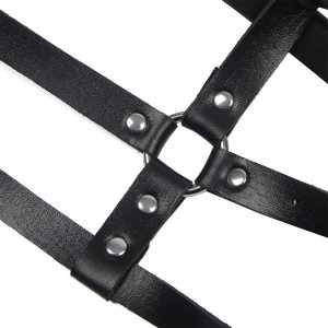 Subblime Lederen Borsttuig met Ring, Zwart Subblime Lederen Borsttuig met Ring, Zwart - Afbeelding 5