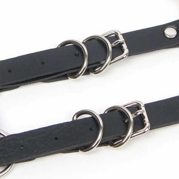 Subblime Leren harnas met kettingdetails, zwart