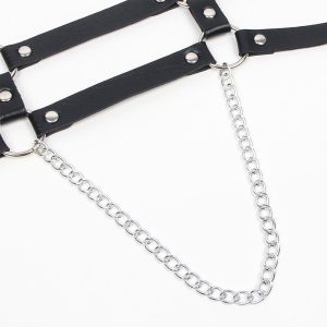 Subblime Leren harnas met kettingdetails, zwart Subblime Leren harnas met kettingdetails, zwart - Afbeelding 7