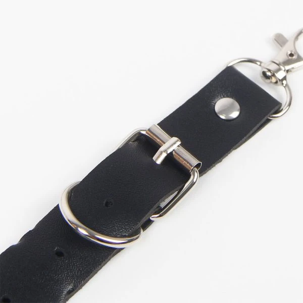 Subblime leren harnasgordel met jarretelle en ringdetails, zwart Subblime leren harnasgordel met jarretelle en ringdetails, zwart
