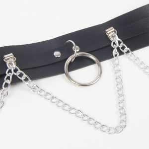 Subblime leren harnasgordel met jarretelle en ringdetails, zwart Subblime leren harnasgordel met jarretelle en ringdetails, zwart - Afbeelding 6