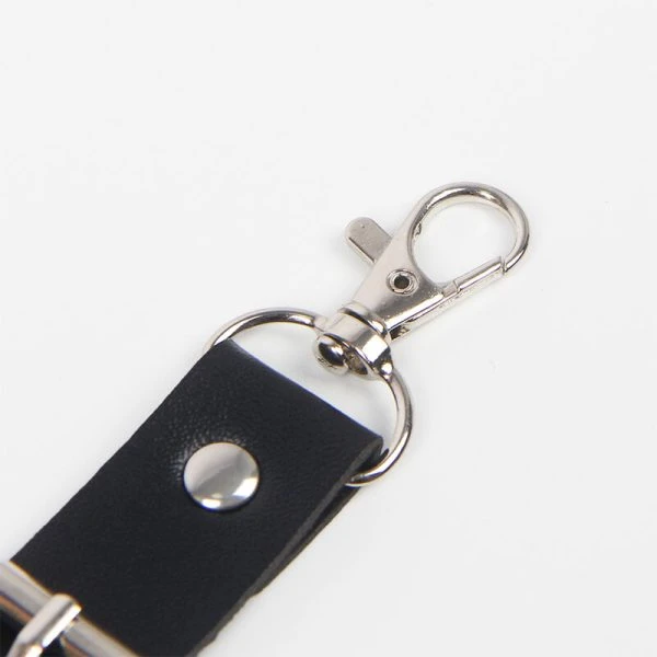 Subblime leren harnasgordel met jarretelle en ringdetails, zwart Subblime leren harnasgordel met jarretelle en ringdetails, zwart