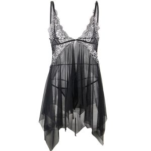 Subblime Babydoll uit tule met kantborst L/XL Subblime Babydoll uit tule met kantborst L/XL - Afbeelding 5