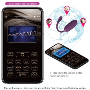 Pretty Love Casper Vibratie-ei met app-bediening, paars Pretty Love Casper Vibratie-ei met app-bediening, paars - Afbeelding 12