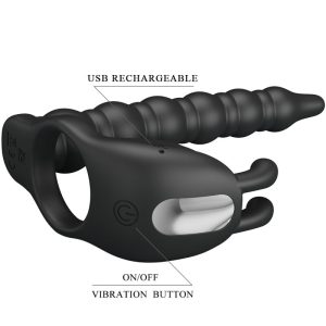 Pretty Love Blackney Penisringen met Vibrator-Plug, siliconen Pretty Love Blackney Penisringen met Vibrator-Plug, siliconen - Afbeelding 6