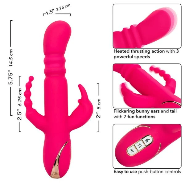 Calexotics Rabbit-Vibrator met verwarming en clitorisstimulator Roze Calexotics Rabbit-Vibrator met verwarming en clitorisstimulator Roze