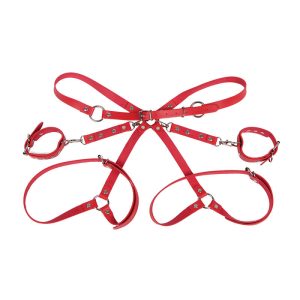 Subblime Handschellen mit Bondage-Gürtel rot One Size Subblime Handschellen mit Bondage-Gürtel rot One Size – Bild 4