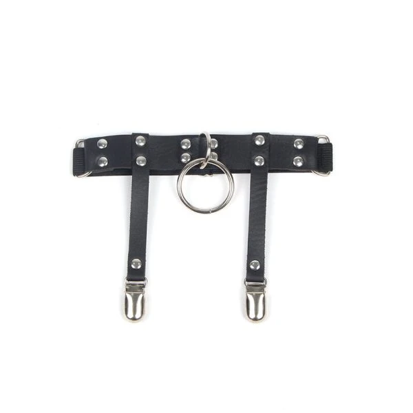 Subblime Verstellbare Punk-Strumpfhose aus Leder Schwarz