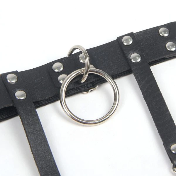 Subblime Verstellbare Punk-Strumpfhose aus Leder Schwarz