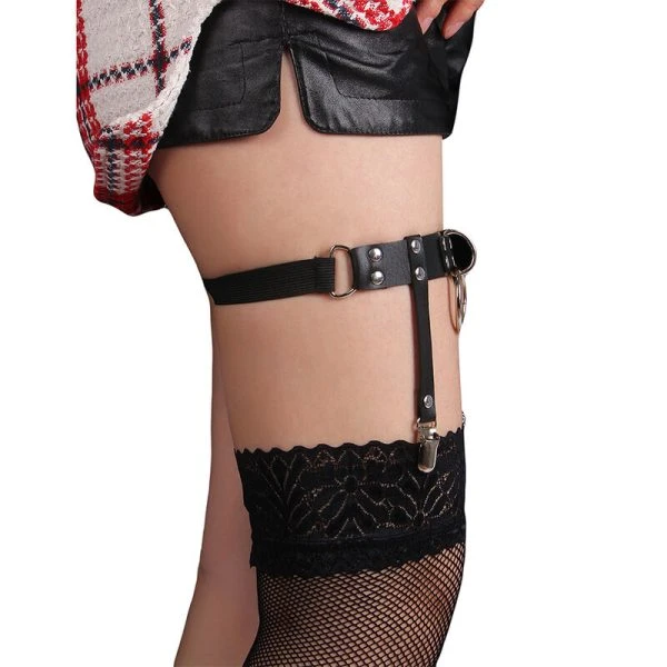 Subblime Verstellbare Punk-Strumpfhose aus Leder Schwarz