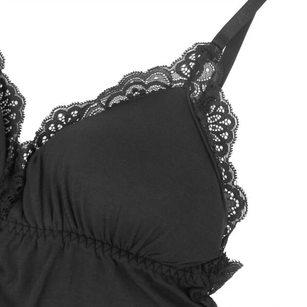 Subblime schwarzer Spitzen-Teddy mit Blumendetail S/M
