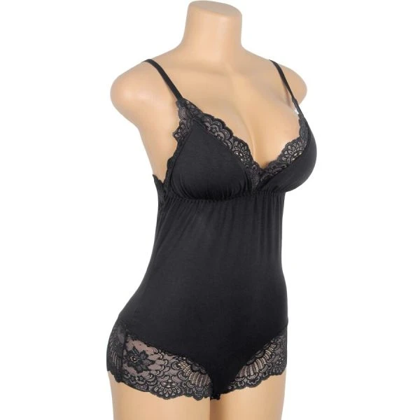 Subblime kantenteddy met bloemdetail L/XL zwart