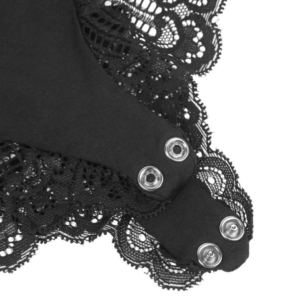 Subblime kantenteddy met bloemdetail L/XL zwart