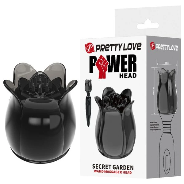 Pretty Love Massagekop Secret Garden voor PowerWand, zwart Pretty Love Massagekop Secret Garden voor PowerWand, zwart