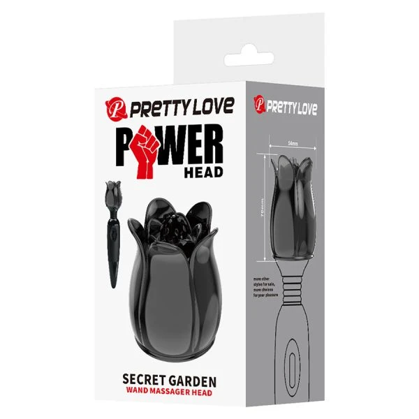 Pretty Love Massagekop Secret Garden voor PowerWand, zwart Pretty Love Massagekop Secret Garden voor PowerWand, zwart