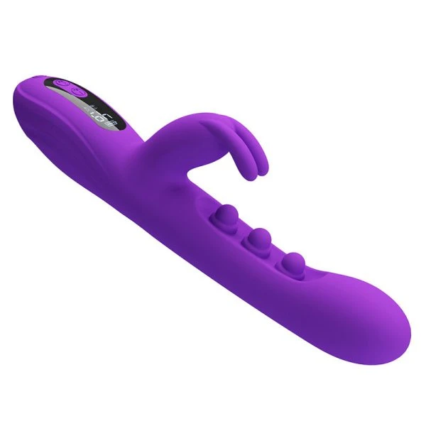 Pretty Love Sabien Rabbit Vibrator mit Klopfstimulation und LED-Display, lila