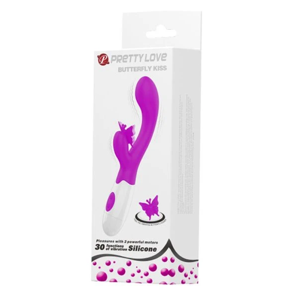 Pretty Love Butterfly Kiss Hasenvibrator mit 30 Funktionen Lila