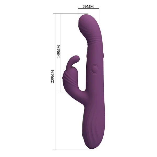 Pretty Love Multifunctionele konijnenvibrator met oscillatie- en percussiefunctie, Paars Pretty Love Multifunctionele konijnenvibrator met oscillatie- en percussiefunctie, Paars