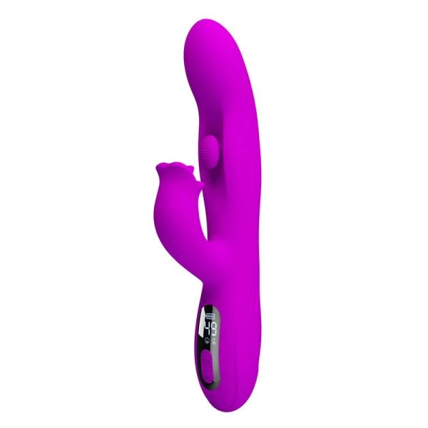 Pretty Love Yalanda Hase Vibrator met clitorisstimulator en LED-display, paars
