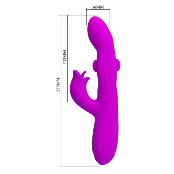 Pretty Love Yalanda Hase Vibrator met clitorisstimulator en LED-display, paars