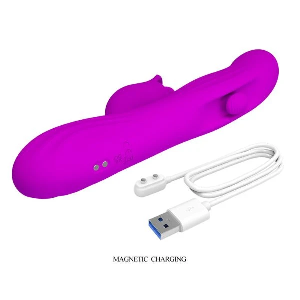 Pretty Love Yalanda Hase Vibrator met clitorisstimulator en LED-display, paars
